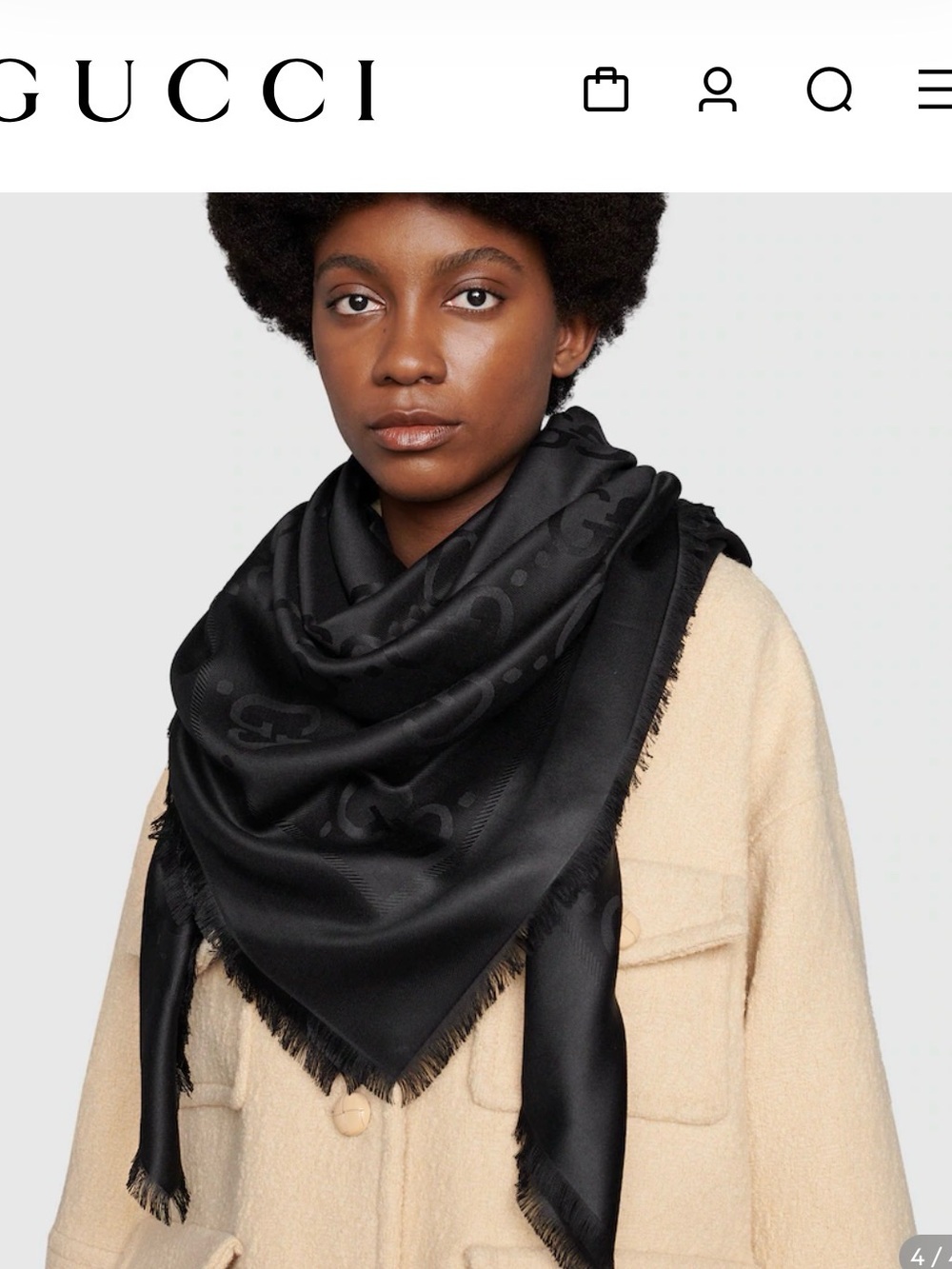 Gucci Black Silk Scarf - Elegant Women's Accessory-NWT! 🏷️